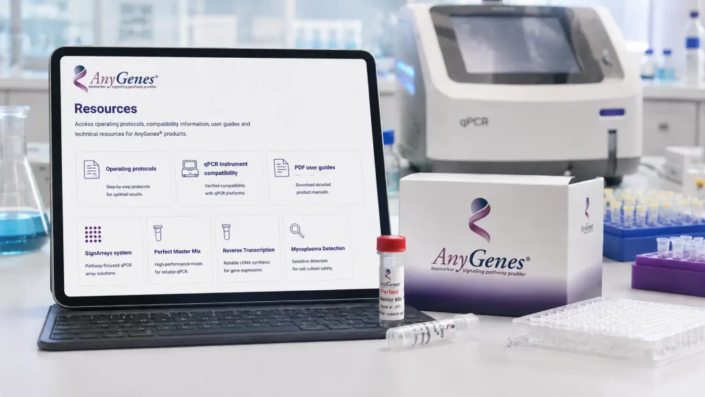 AnyGenes qPCR operating protocols and instrument compatibility resources with product guides